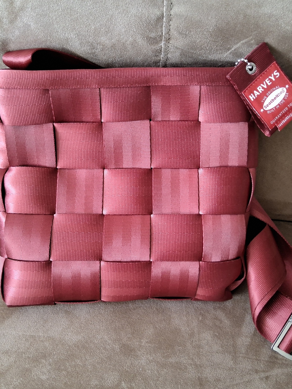 Harvey's Seatbelt Mini Messenger Crossbody Bag Purse Red